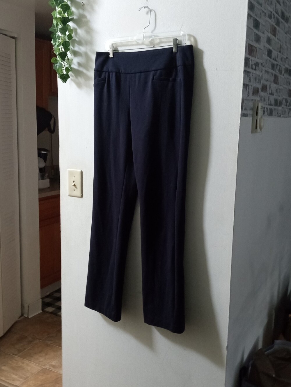 New York & Company Navy Boot-Cut Pull-On Pants
